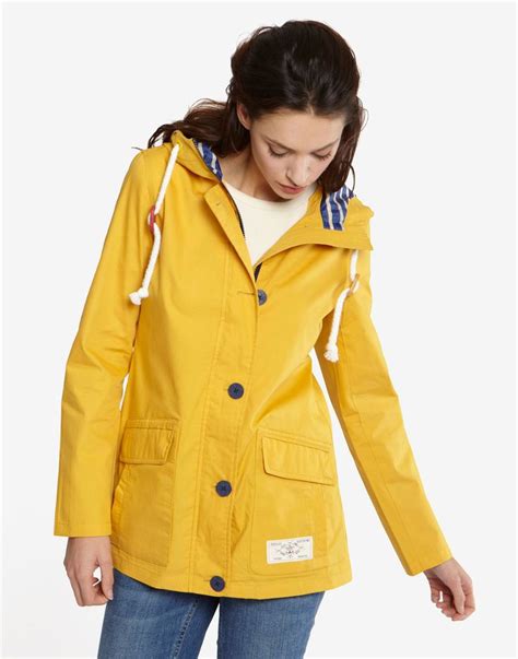 Yellow Tisbury Womens Nautical Jacket Joules Uk Rain Jacket Women