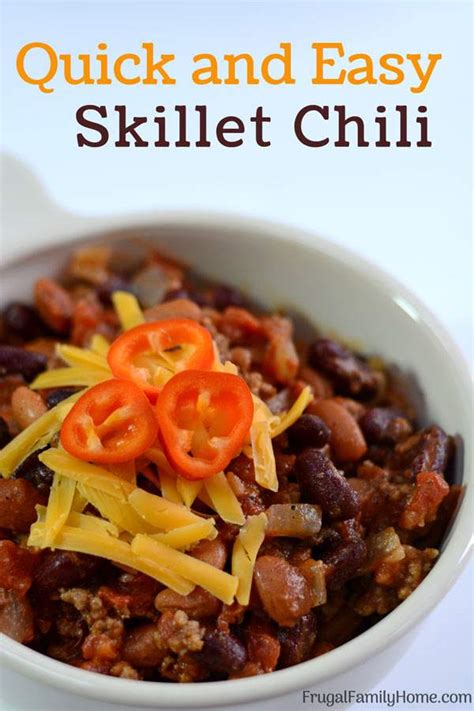 If your dog has been diagnosed with diabetes, you are likely feeling overwhelmed. Skillet Chili, a Quick, Simple and Easy Dinner Idea ...