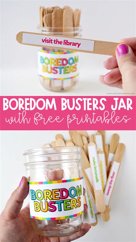 Boredom Busters Jar Artsy Fartsy Mama