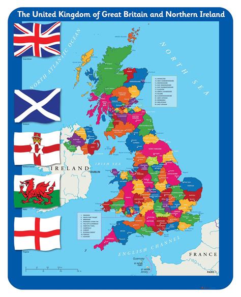 Counties Map Of The United Kingdom Small Cosmographics Ltd Gambaran