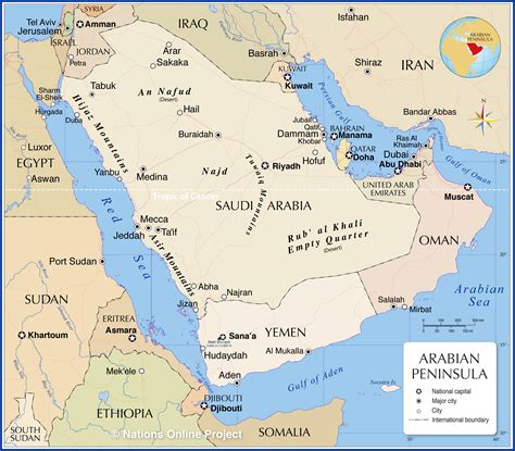 Political Map Of The Arabian Peninsula Nations Online Project