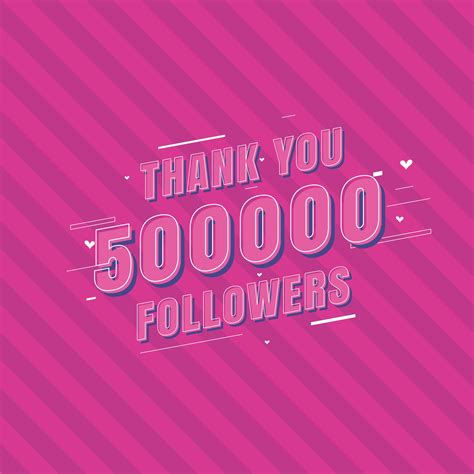 Thank You 500000 Followers Celebration Greeting Card For 500k Social