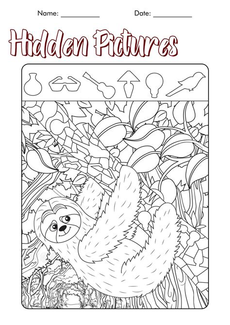 Hidden Pictures Coloring Sheets Pages Printables Hubp