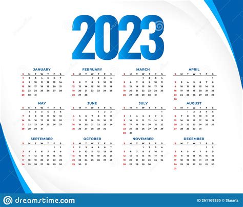 Simple 2023 Calendar For Event Organizer Design Vector Illustration