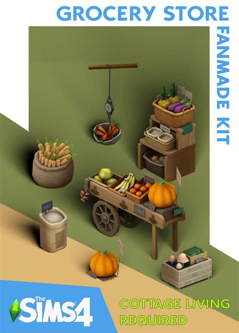 Grocery Store Kit The Sims 4 Cottageliving Required Alexcroft On