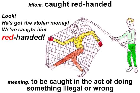 Idiom Caught Red Handed Funky English