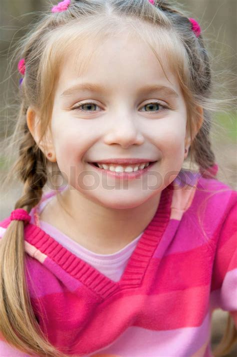 Little Girl Smiling Stock Image Colourbox