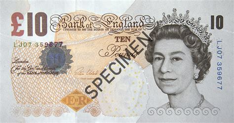 Paper £10 Note Bank Of England