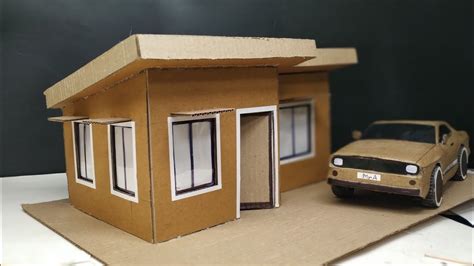 How To Make Cardboard House Diy Cardboard House Art Simple And Easy