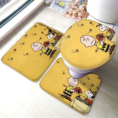 Cartoon Snoopy Bathroom Mat 3-Piece Set Cute Snoopy Bath Rug | Etsy
