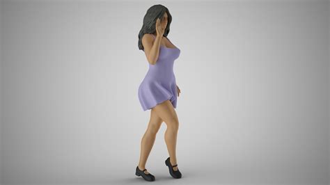 girl showing herself 3d model 3d printable cgtrader