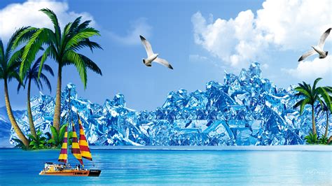Free Download Paradise Beach Summer Hd Wallpaper Windows 10 Wallpapers