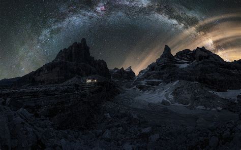 1920x1200 Resolution Dolomites Mountains Milky Way 1200p Wallpaper