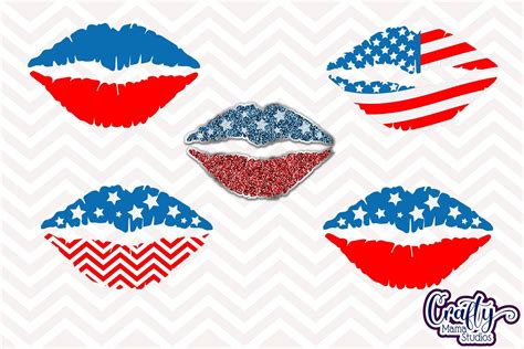 Usa Lips Svg American Flag Svg 4th Of July Lips Svg Kiss By Crafty