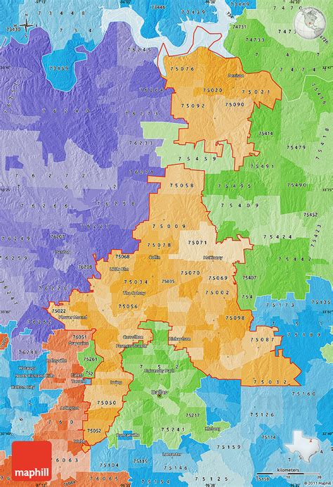 Political Shades Map Of Zip Codes Starting With 750