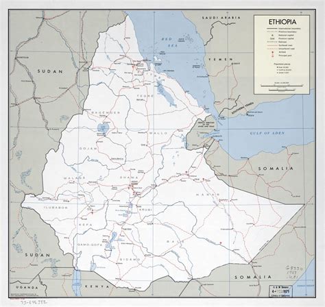 Large Scale Political And Administrative Map Of Ethiopia With Roads