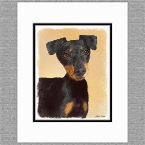 Manchester Terrier Dog Original Art Print 8x10 Matted To 11x14 Ebay