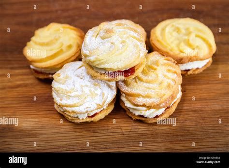 Traditional Home Baked Viennese Whirls Made To The Mary Berry Recipe Used On The Great British
