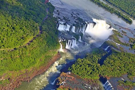 Air View From A Helicopter Some Waterfalls In The Iguacu Falls Complex
