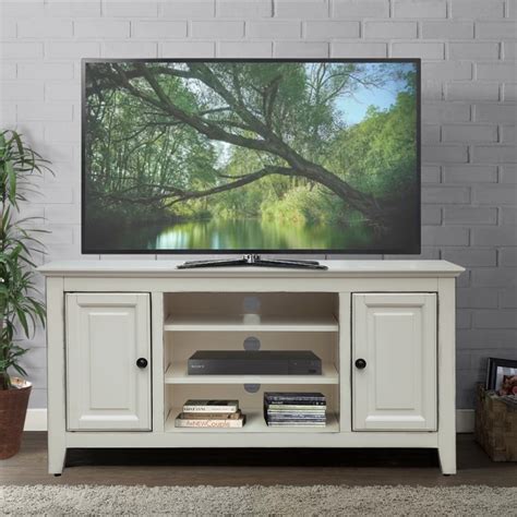 48 Wood Grain Tv Stand In Antique White