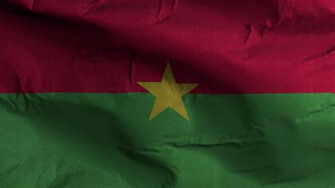 Burkina Faso Flag Textured Waving Background 4k Motion Graphics
