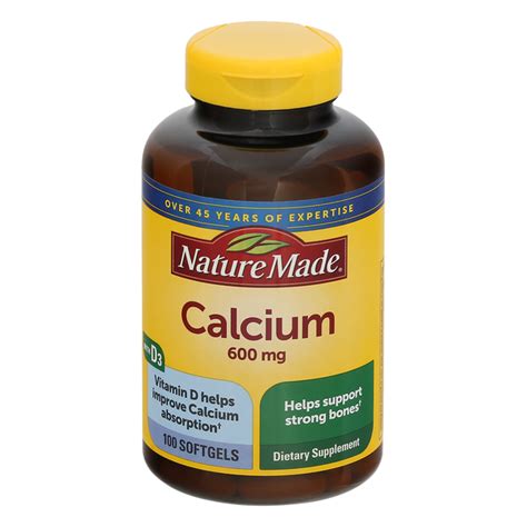 Save On Nature Made Calcium 600 Mg With Vitamin D3 Dietary Supplement