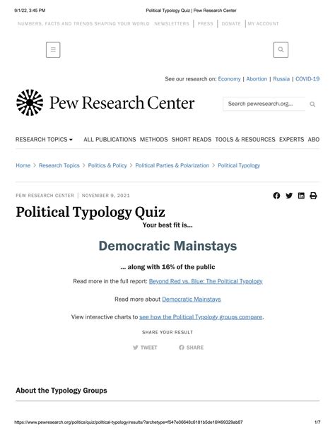 Solution Political Typology Quiz Pew Research Center Studypool
