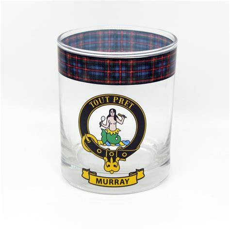 Murray Clan Crest Tartan Whisky Glass Scottish Shop Macleods