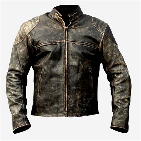 Buffalo Leather Jacket Cafe Racer Leather Jacket Distressed Leather