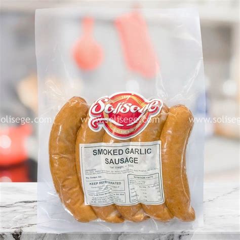 Smoked Garlic Sausage 500gm Solisege Premium Cooked Sausage