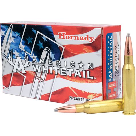 Hornady American Whitetail Rifle Ammo 7mm 08 Rem 139 Gr Interlock