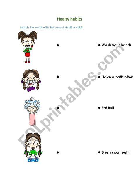 Healthy Habits Esl Worksheet By Catadr15
