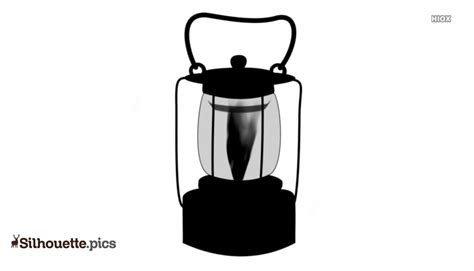 Cartoon Camping Lantern Silhouette Silhouettepics