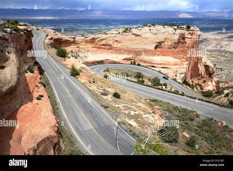 Nicely Curved Monument Road In The Colorado National Monument Park