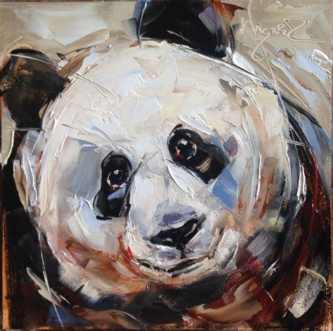 Olga Paints Original Contemporary Panda Bear Painting In Oils By Olga