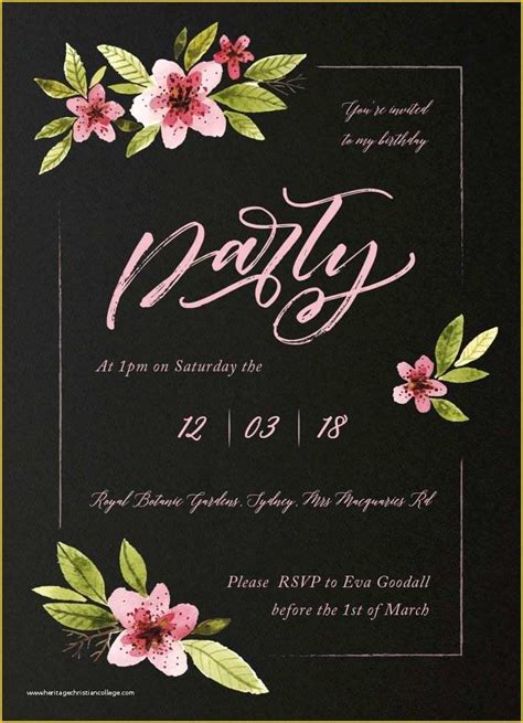 Flower Invitations Templates Free Of Watercolor Flowers Details Wedding