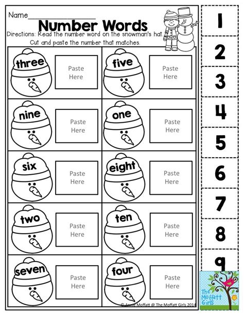Worksheet Number Words For Kindergarten