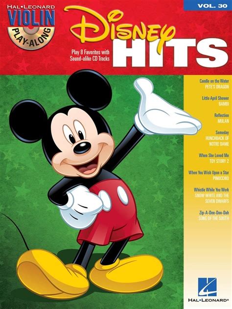 Disney Hits Violin Play Along Bookcd V30 Hal Leonard