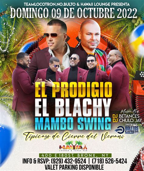 El Prodigio El Blachy Mambo Swing Tickets Boletosexpress