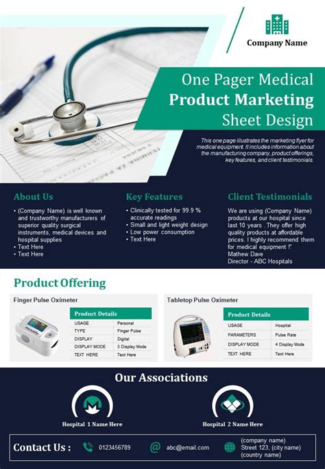 Product One Pager Template