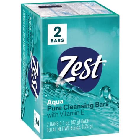 Zest Zestfully Clean Aqua Aquamarine Refreshing Bars Soap Wash Bar 32