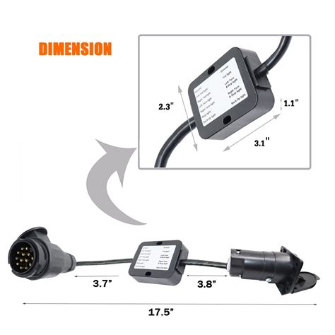Trailer Light Converter For European Round Pin Plug To US Way Blade Adapter EBay