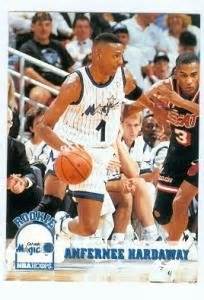 The shirt features a picture of anfernee on the front with the nike check, and a small card on the middle upper. Anfernee Hardaway basketball card (Orlando Magic) 1994 ...
