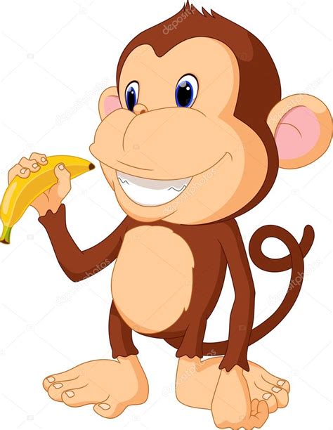 Monkey Eat Banana Cartoon — Stock Vector © Irwanjos2 68631251