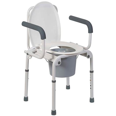 Buy Dmi Portable Toilet For Seniors And Elderly Drop Arm Steel Bedside