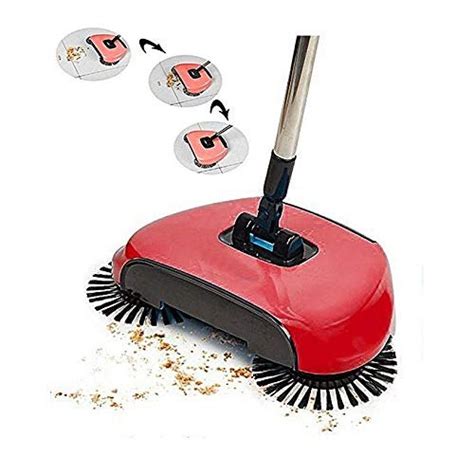 Auto Spin Hand Push Sweeping Broom Floor Dust Cleaning Sweeper Cleaner