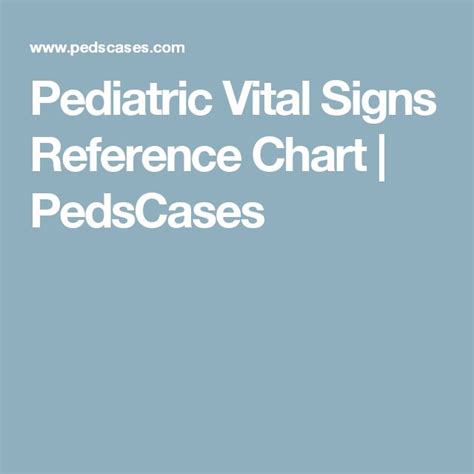 Pediatric Vital Signs Reference Chart Pedscases Pediatric Vital