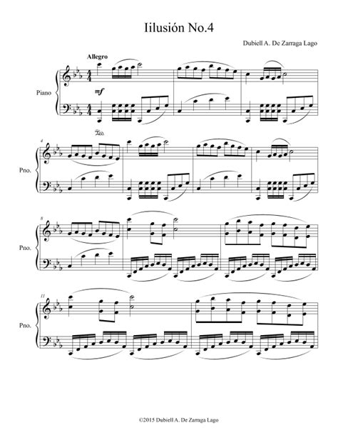 Illusions For Piano No4 Sheet Music Dubiell A De Zarraga Lago