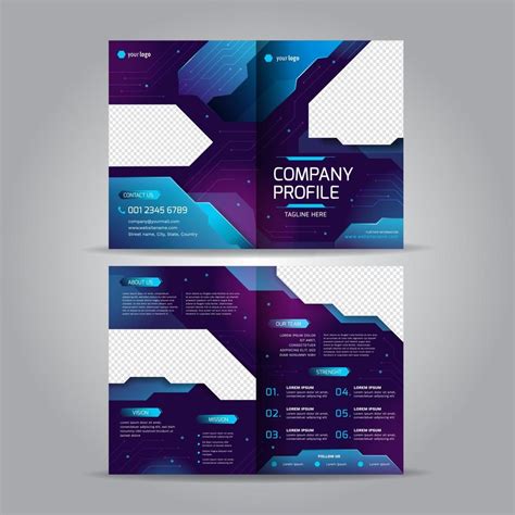 Technology Company Profile Template 21217069 Vector Art At Vecteezy