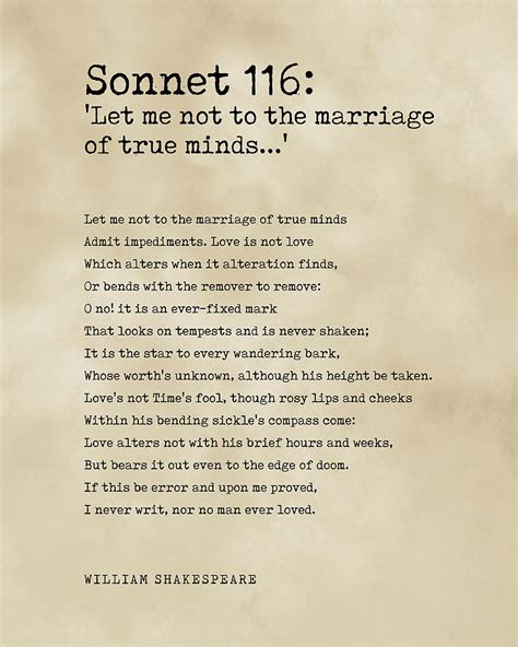 Sonnet 116 William Shakespeare Poem Literature Typewriter Print 1